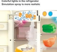 39PCS Multi-Functional Pretend Fridge with Spray – Kids Kitchen Role-Play Refrigerator Toy Set